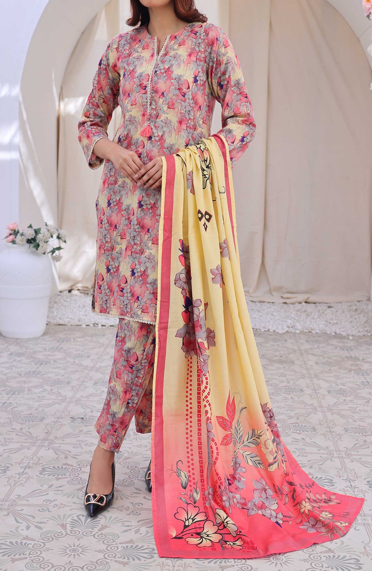 Al Karim Printed Cotton Lawn Unstitched 3 Piece Suit - DL 230 - ALK25DCL - Summer Collection