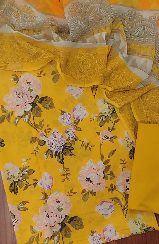 Digital Printed Lawn Collection with Chiffon Dupatta - DPLC 07