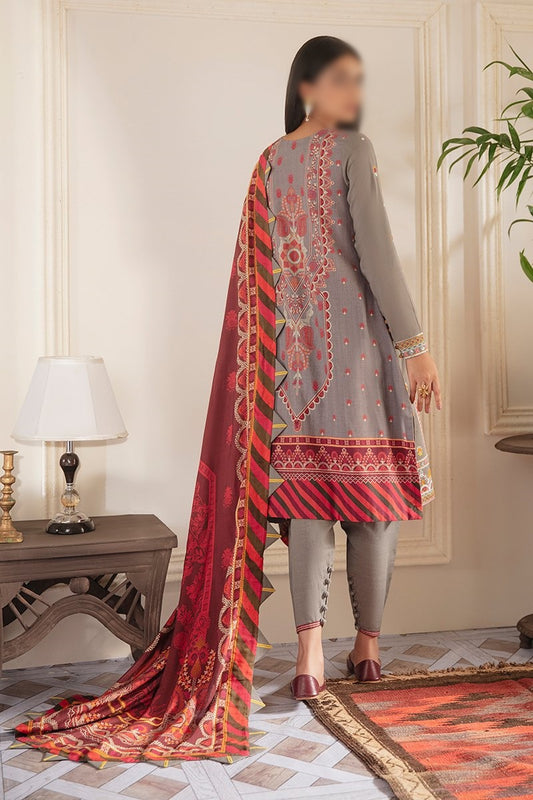 Manzil - Khaddar and Linen Unstitched Collection D- DUSTY ORCHID