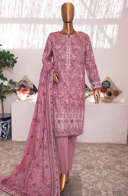 Elegant by HZ Textile Embroidered Lawn Unstitched 3 Piece Suit - EC-819 - HZ25EEL - Purple - Summer Collection