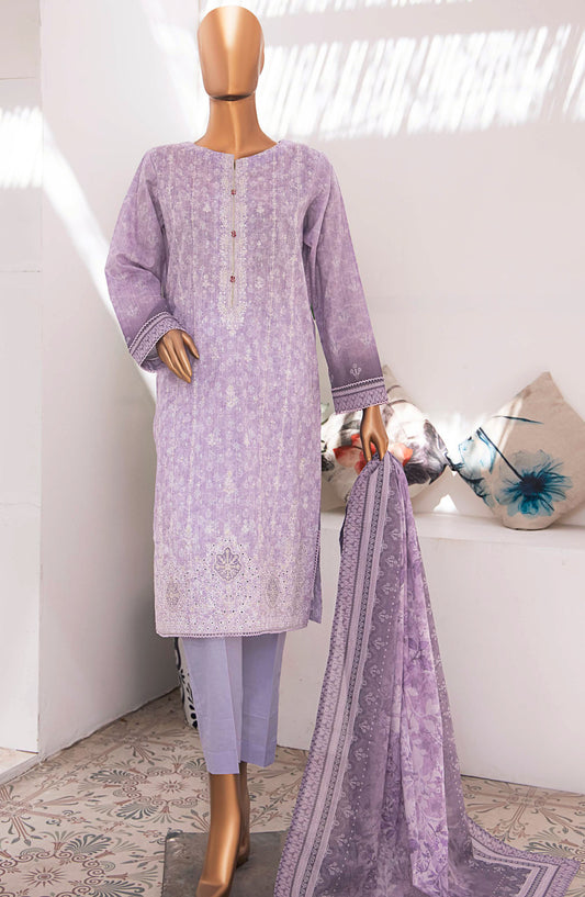 Elegant by HZ Textile Embroidered Lawn Unstitched 3 Piece Suit - EC-929 - HZ25EEL - Purple - Summer Collection
