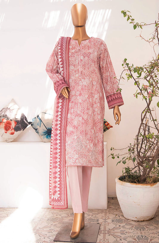 Elegant by HZ Textile Embroidered Lawn Unstitched 3 Piece Suit - EC-937 - HZ25EEL - Pink - Summer Collection