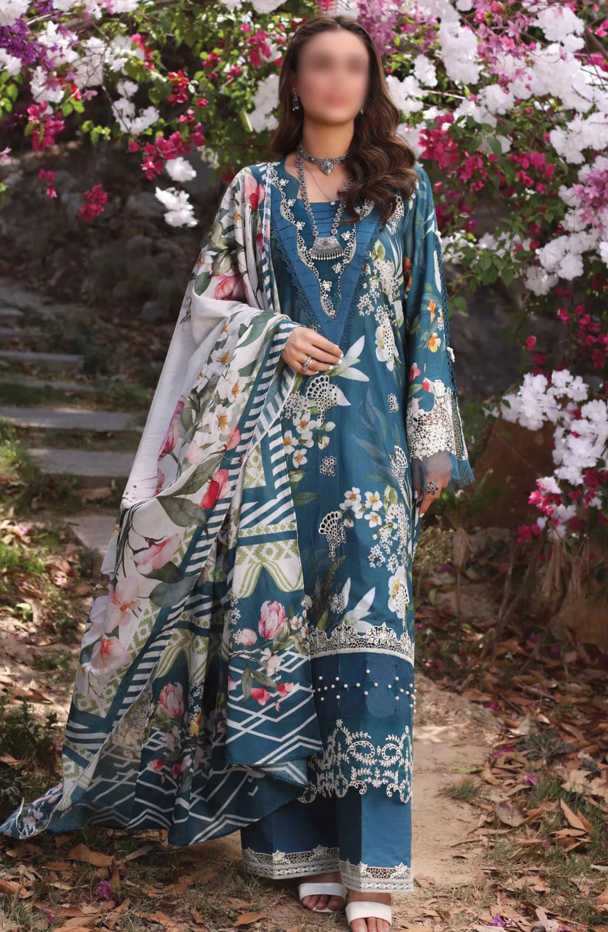 Elaf Print Chikankari Collection 2024 - ECK-02B SERENITA