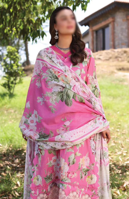 Elaf Print Chikankari Collection 2024 - ECK-03B PINK MUSE