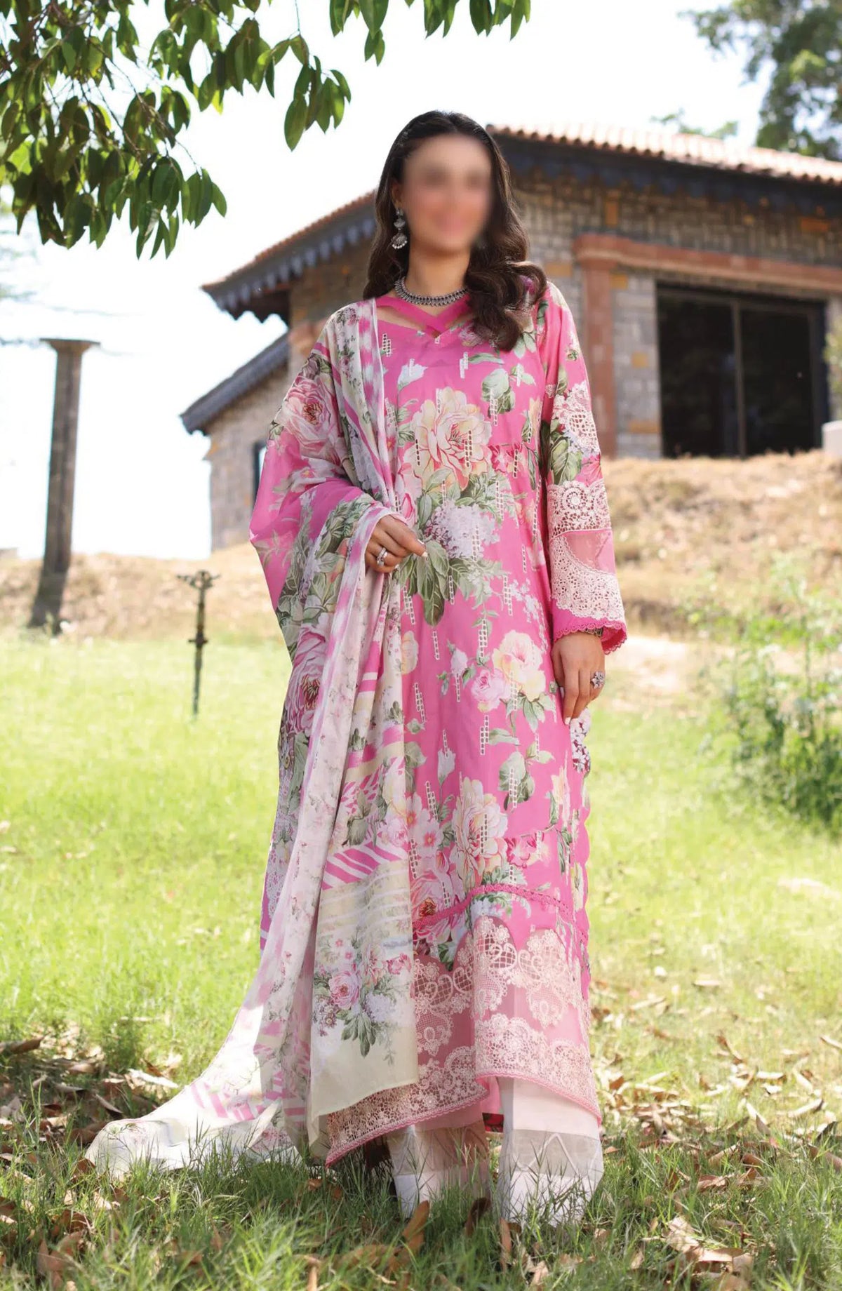 Elaf Print Chikankari Collection 2024 - ECK-03B PINK MUSE