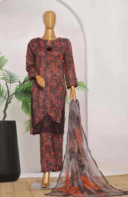 HZ RTW Print Needle Cutwork Collection Vol 02 - ECL-412 BROWN