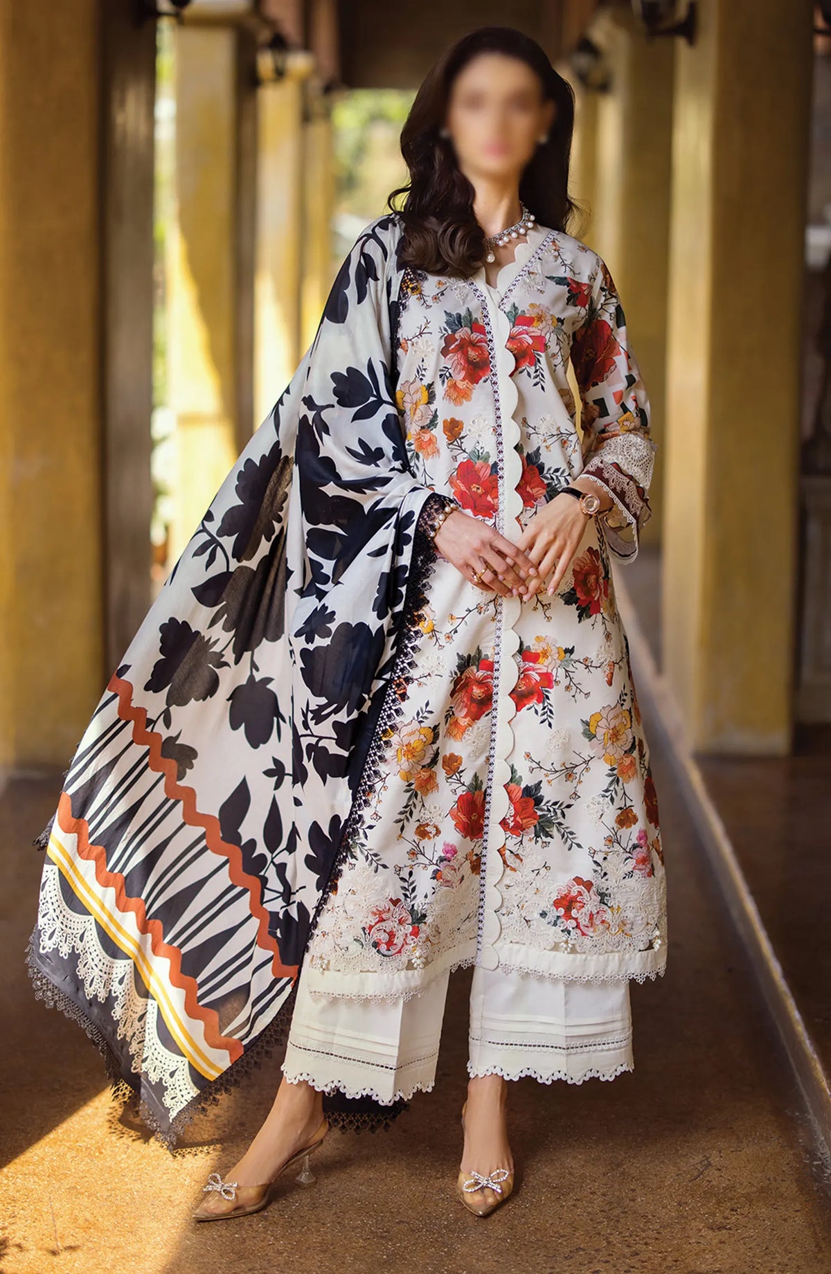 Elaf Print Chikankari Collection 2024 - ECT 02A