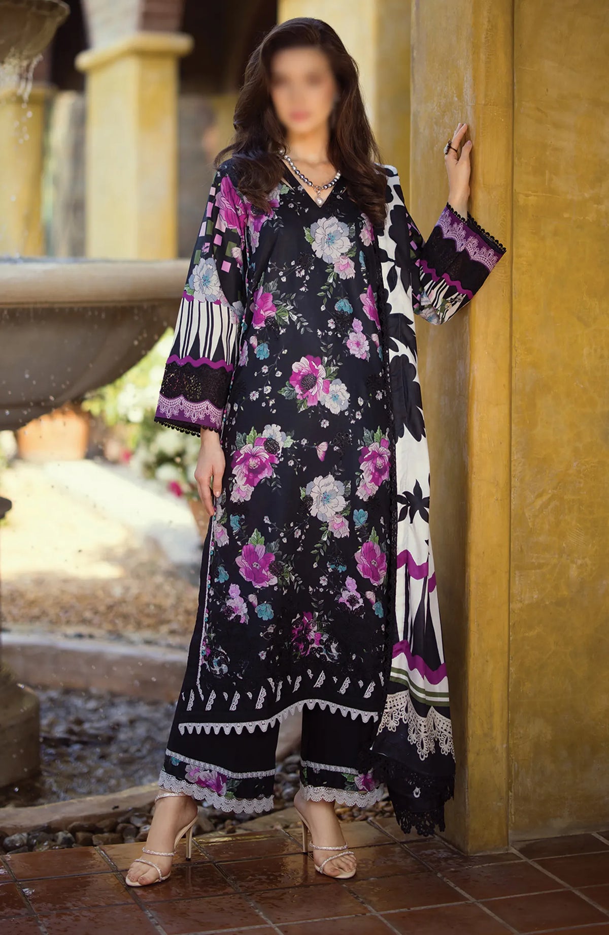 Elaf Print Chikankari Collection 2024 - ECT 02B