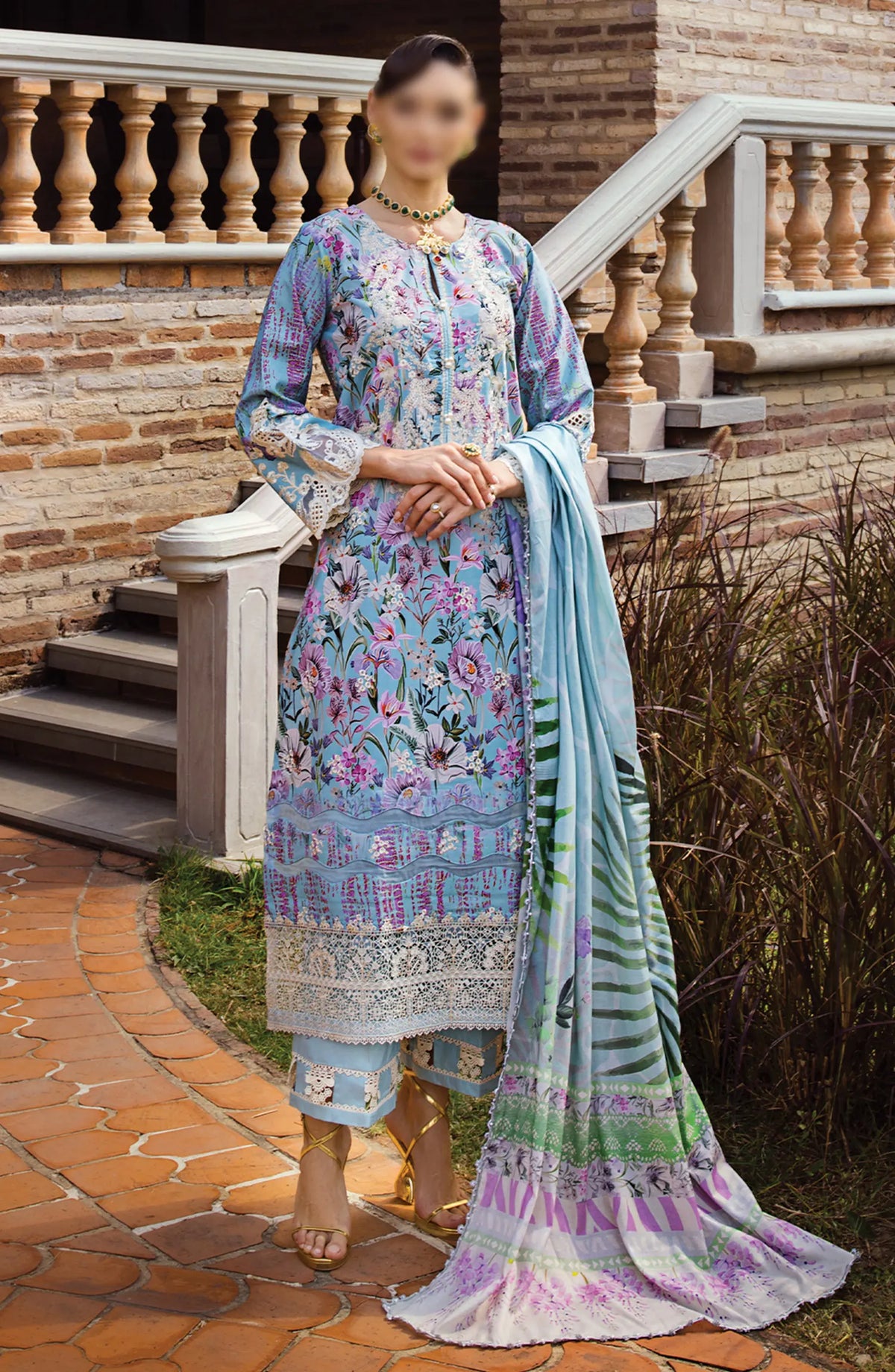 Elaf Print Chikankari Collection 2024 - ECT 03A