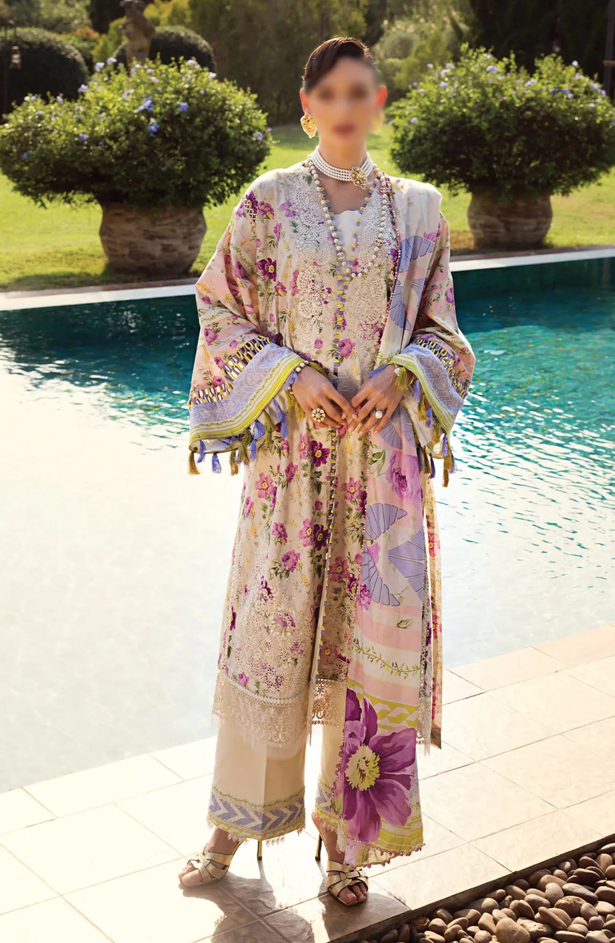 Elaf Print Chikankari Collection 2024 - ECT 06A