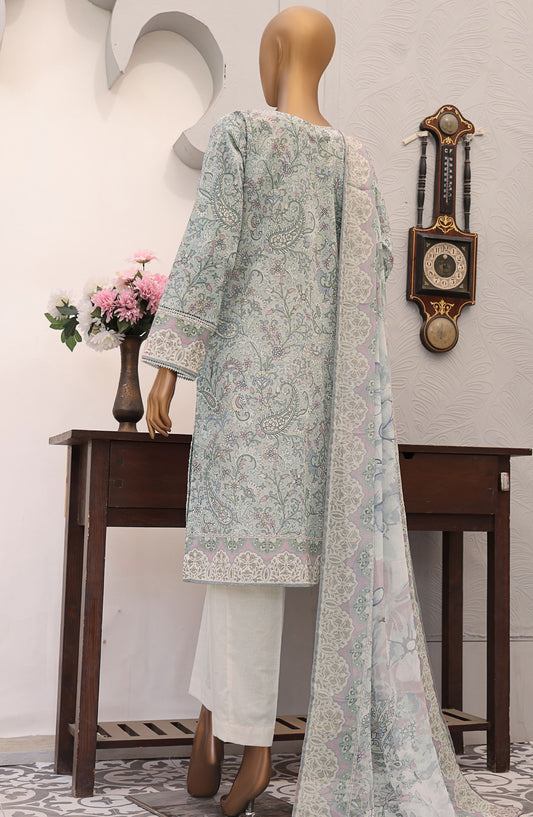 HZ Textile Embroidered Lawn Unstitched 3 Piece Suit - EF-1012 - HZ25UFE - Grey - Eid Collection