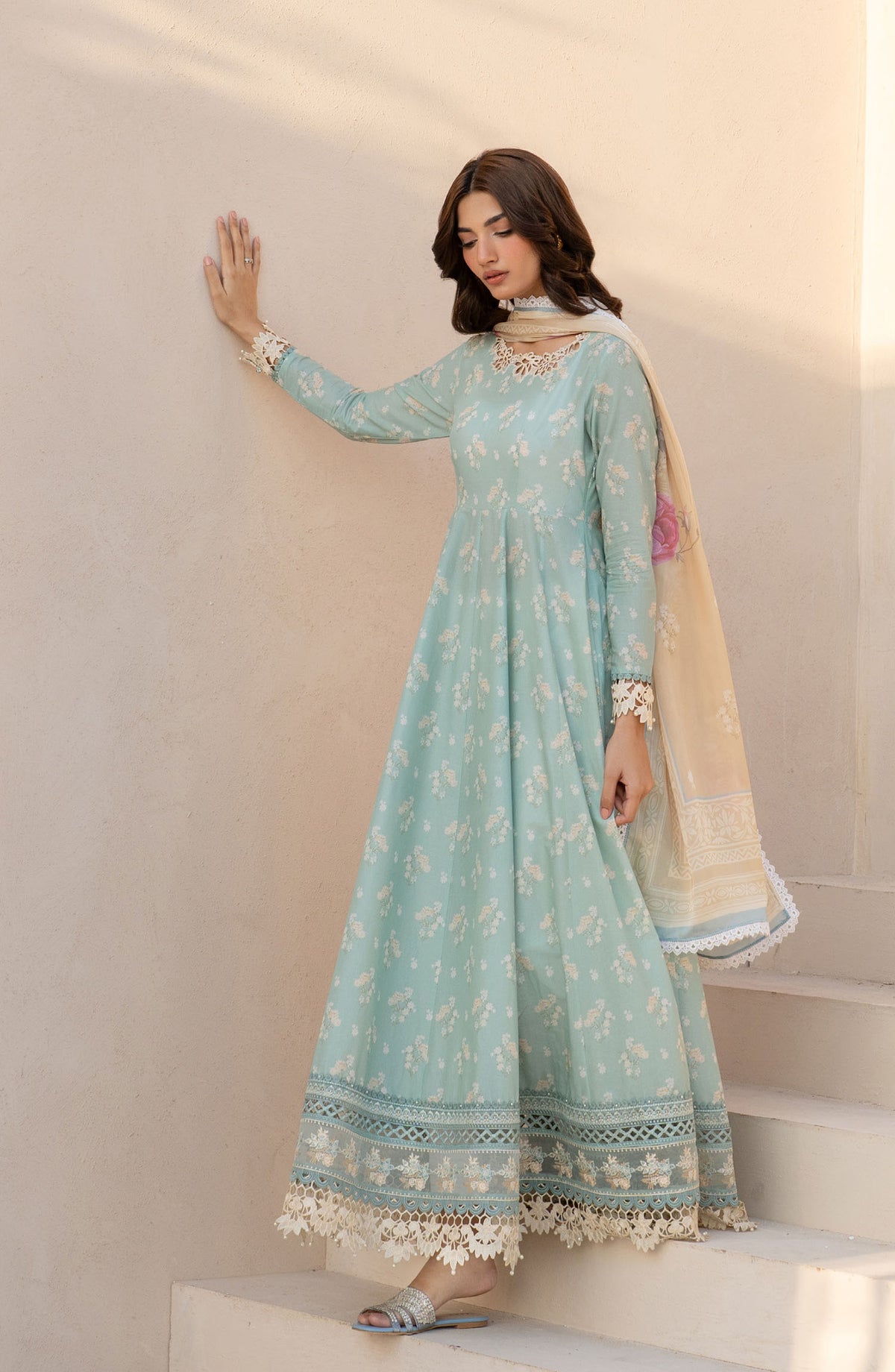 Iznik Embroidered Lawn Unstitched 3 Piece Suit - EFL-06 - IZK25FL - Blue - Summer Collection