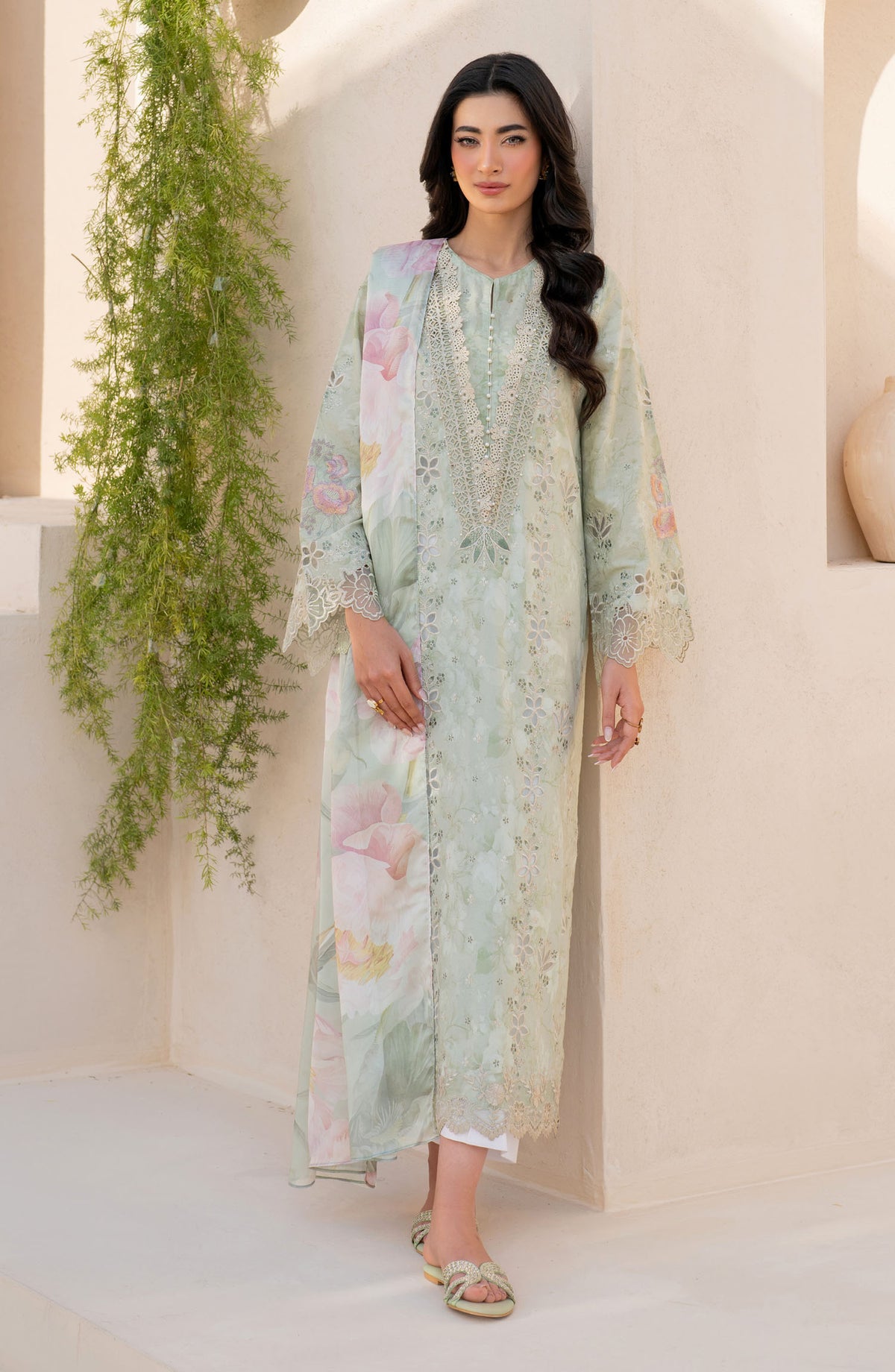 Iznik Embroidered Lawn Unstitched 3 Piece Suit - EFL-07 - IZK25FL - Blue - Summer Collection