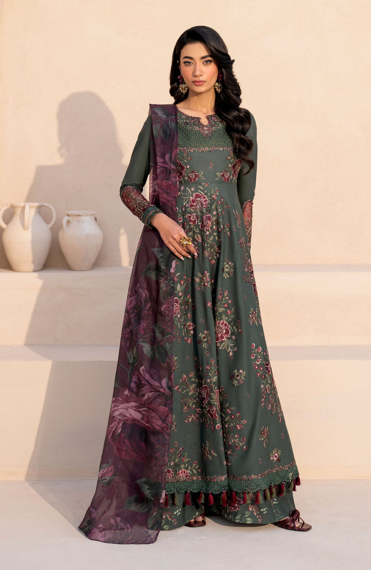 Iznik Embroidered Lawn Unstitched 3 Piece Suit - EFL-11 - IZK25FL - Green - Summer Collection