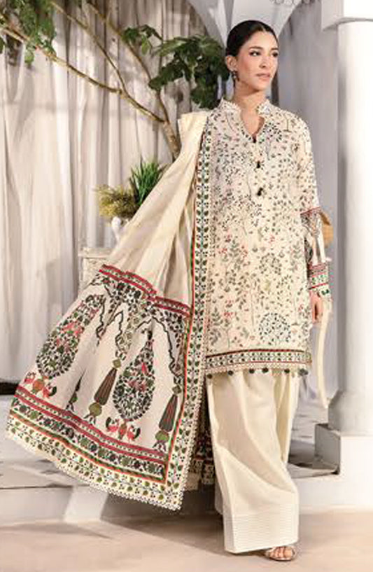 Elaheh by Mbasic Printed Lawn Unstitched 3 Piece Suit - MB-ELHV1-02 - MB25ECL - Beige - Casual Collection