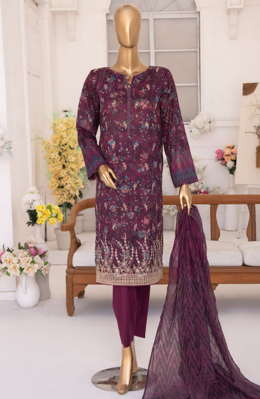 Elite by HZ Textile Chikankari Lawn Unstitched 3 Piece Suit - ELC-214 - HZ25ELCV2 - Purple - Summer Collection