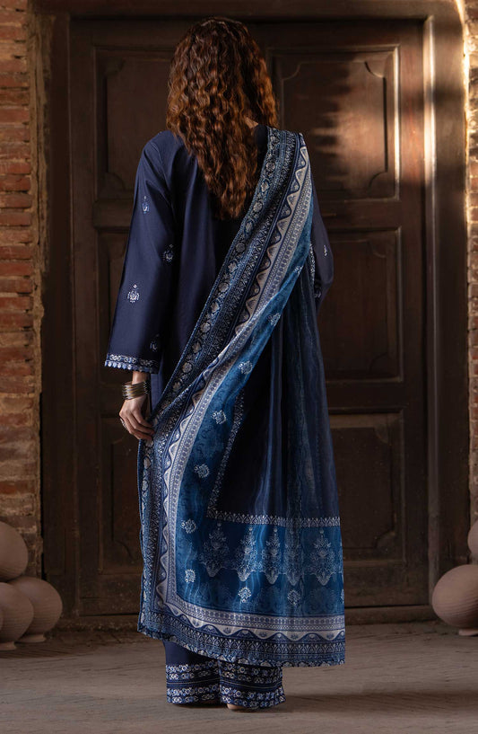 Bazaar by Casual Lite Embroidered Cotton Lawn Stitched 3 Piece Suit - Elegance In Blue - CL25BS - Summer Collection