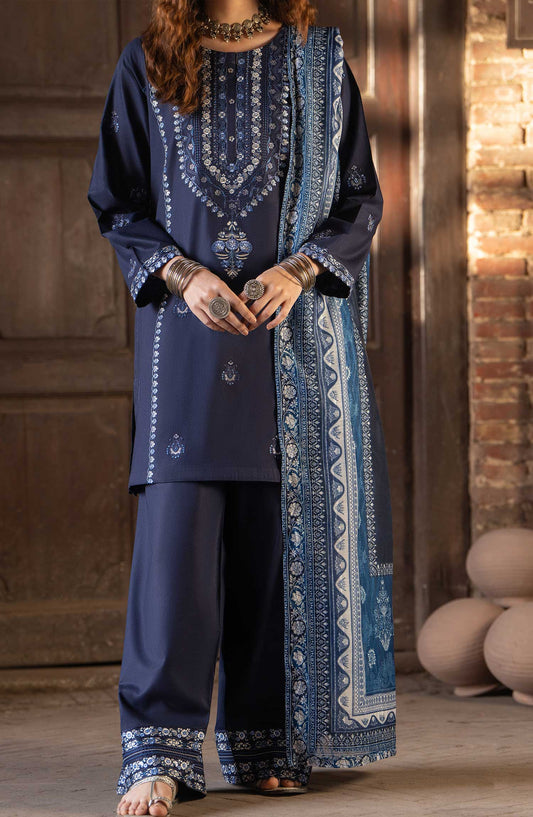 Bazaar by Casual Lite Embroidered Cotton Lawn Stitched 3 Piece Suit - Elegance In Blue - CL25BS - Summer Collection