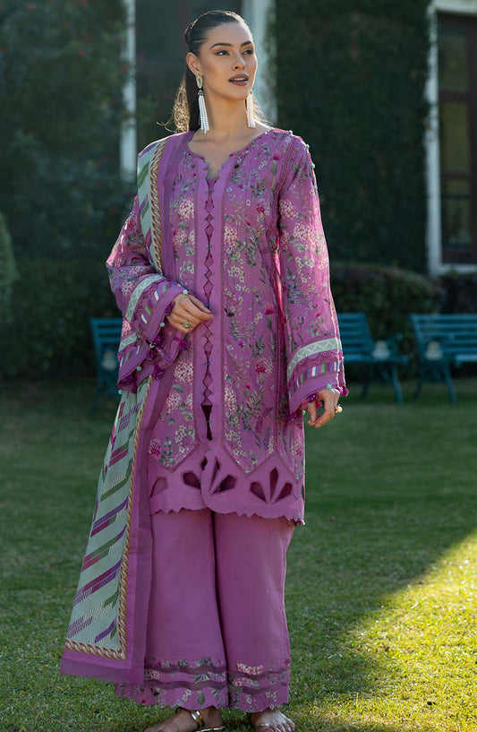 Elaf Embroidered Lawn Unstitched 3 Piece - EP 04 B - EL25L - Purple - Summer Collection