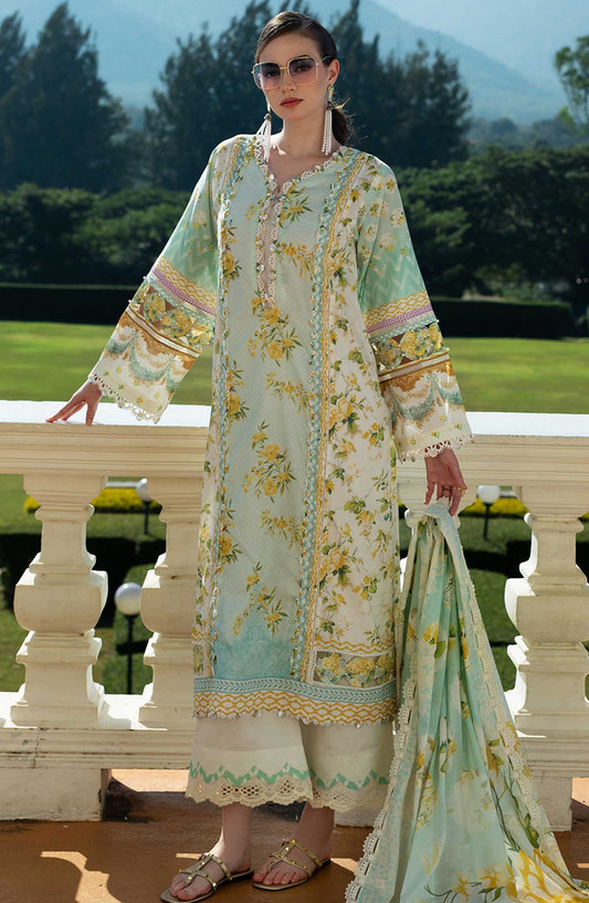 Elaf Embroidered Lawn Unstitched 3 Piece - EP 06 A - EL25L - Blue - Summer Collection