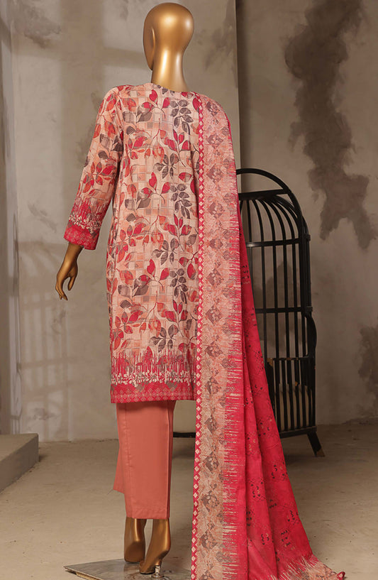 Aashkaaar by HZ Textile Embroidered Lawn Stitched 3 Piece Suit - EPL-3P-016 - HZ25ASHV4 - Pink - Summer Collection