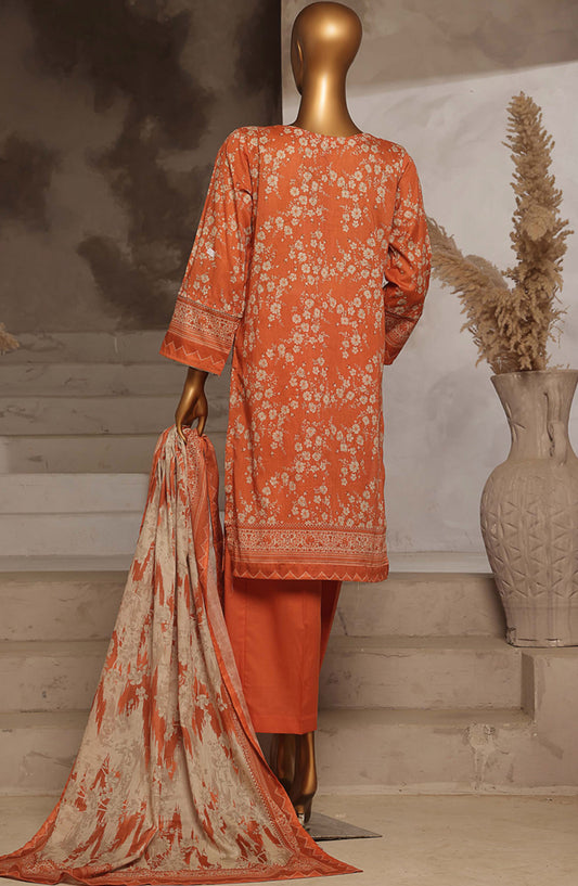 Aashkaaar by HZ Textile Embroidered Lawn Stitched 3 Piece Suit - EPL-3P-017 - HZ25ASHV4 - Orange - Summer Collection