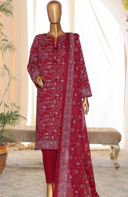 HZ Textile Printed Lawn Unstitched 3 Piece Suit - EPS-14 - HZ25AUESL - Pink - Summer Collection