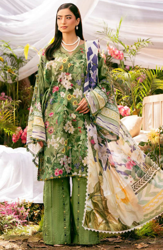 Elaf Printed Lawn Unstitched 3 Piece Suit - EPS-1B GREEN EDEN - EL25ELPV2 - Green - Summer Collection