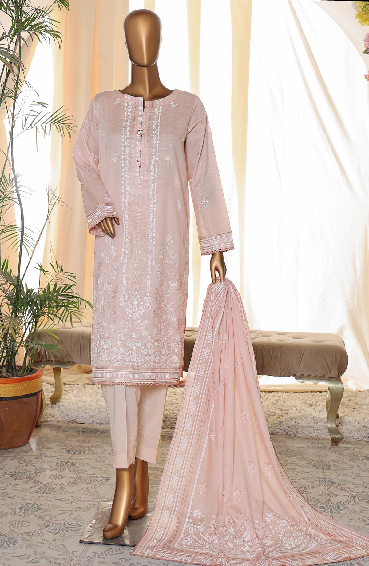 HZ Textile Printed Lawn Unstitched 3 Piece Suit - EPS-20 - HZ25AUESL - Pink - Summer Collection