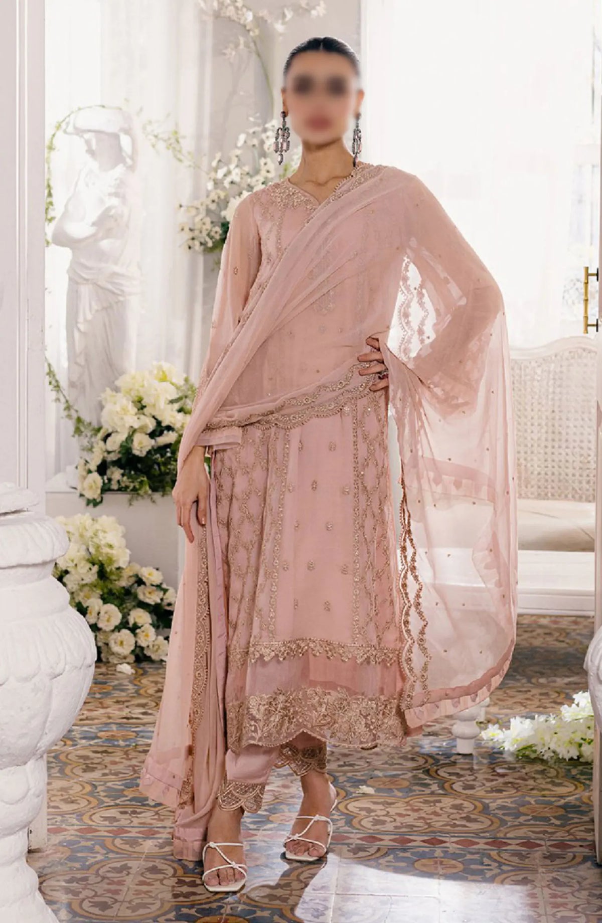 Azure Ensembles Festive 3 PCS Eid Drop 1 - ES 53 Nectarine