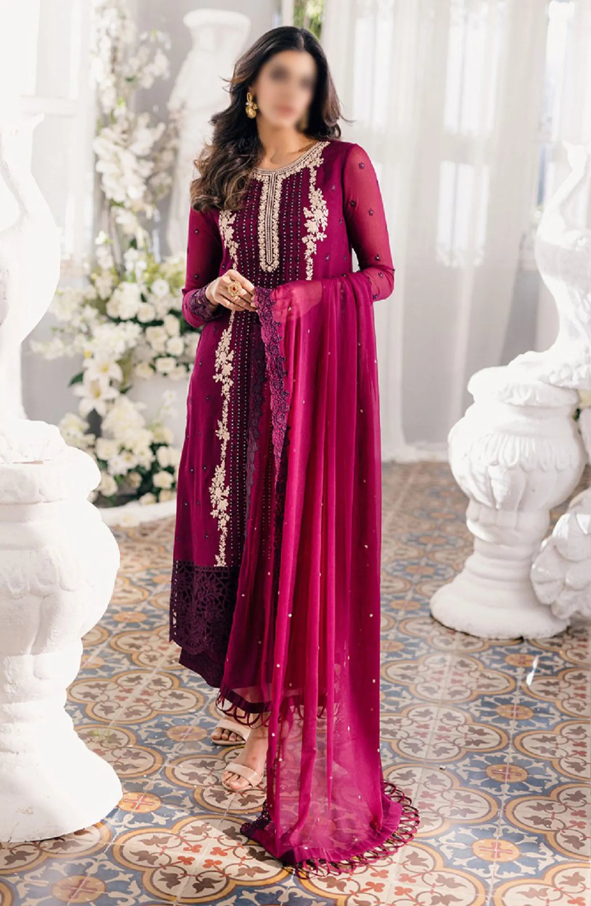 Azure Ensembles Festive 3 PCS Eid Drop 1 - ES 56 Merlot Muse