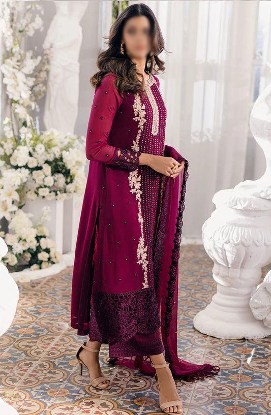 Azure Ensembles Festive 3 PCS Eid Drop 1 - ES 56 Merlot Muse