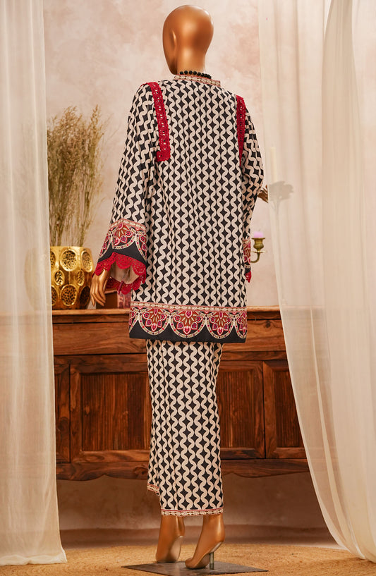 Amna Khadija Printed Lawn Stitched 2 Piece Suit - EDL-01 - AM25ESF - White - Summer Collection