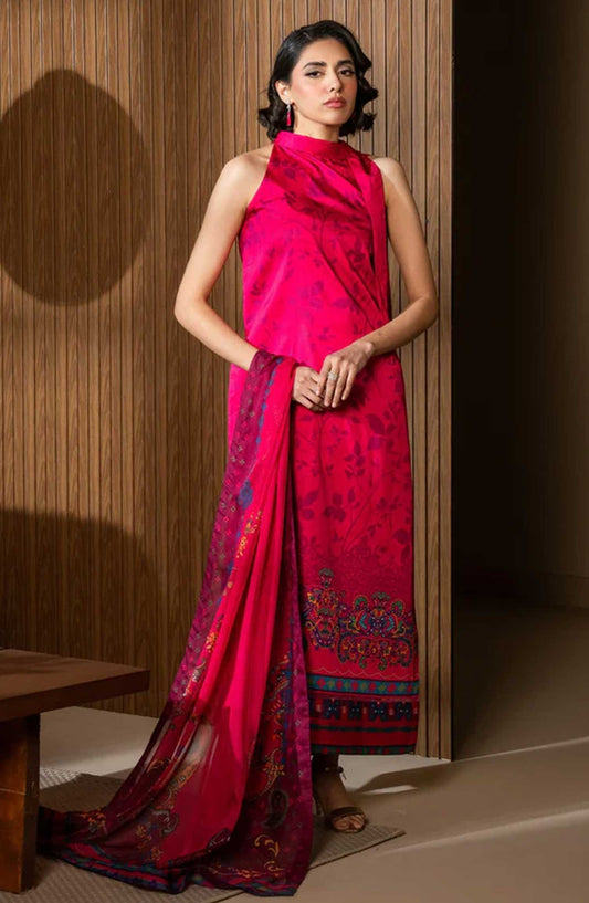 Nazm by Maryam N Maria Printed Silk Unstitched 3 Piece - FABLE - MS50456 - MNM25N - Pink - Festive Collection