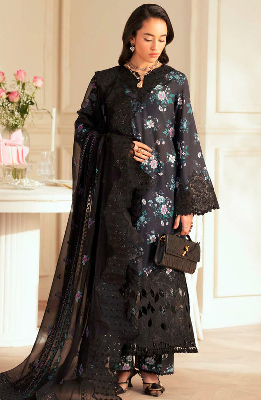 Feya by Nureh Embroidered Lawn Unstitched 3 Piece Suit - FE-04 - NU25FEL - Black - Summer Collection
