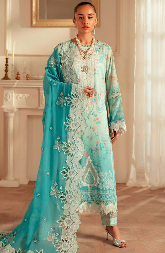 Feya by Nureh Embroidered Lawn Unstitched 3 Piece Suit - FE-06 - NU25FEL - Blue - Summer Collection