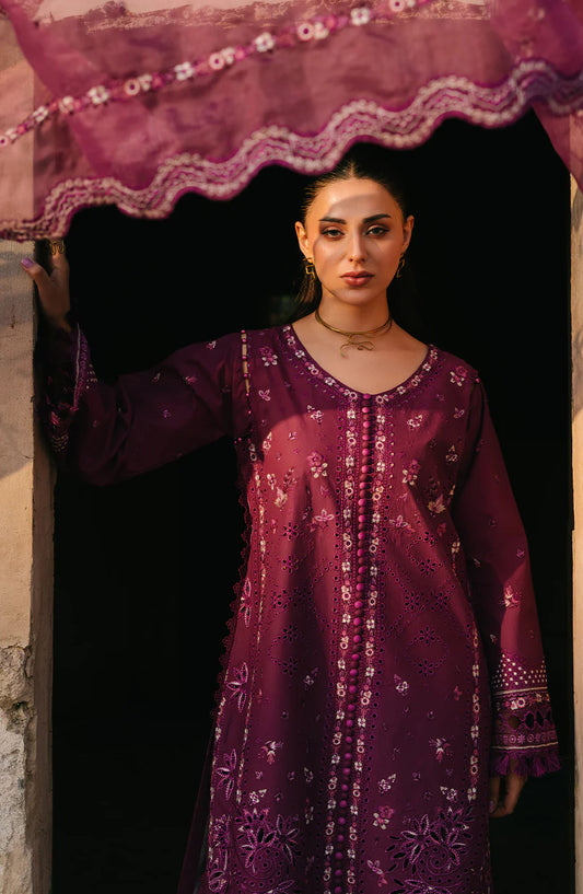 Sarang by Fiona Embroidered Lawn Unstitched 3 Piece Suit - Feride - FIO25SL - Purple - Summer Collection