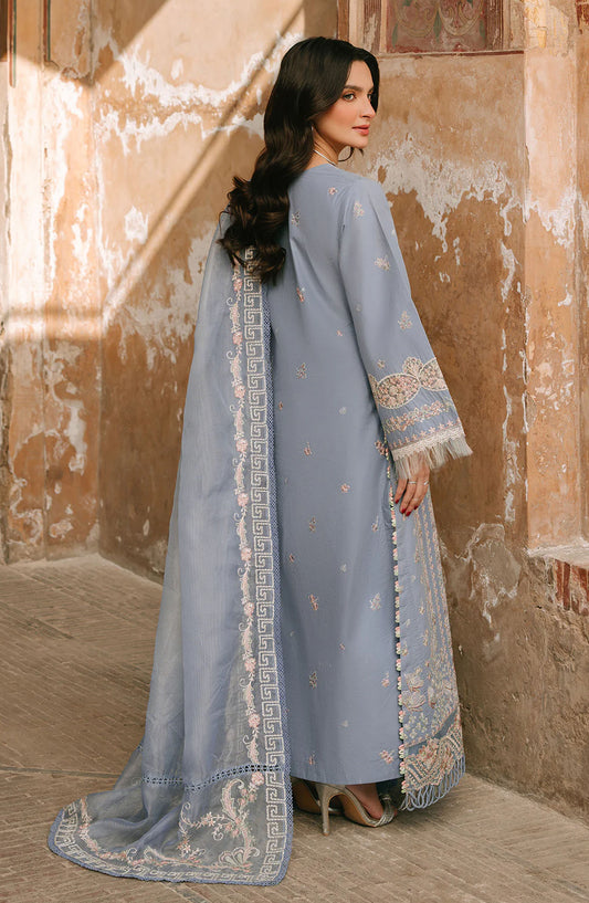 Sarang by Fiona Embroidered Lawn Unstitched 3 Piece Suit - Aysel - FIO25SL - Blue - Summer Collection