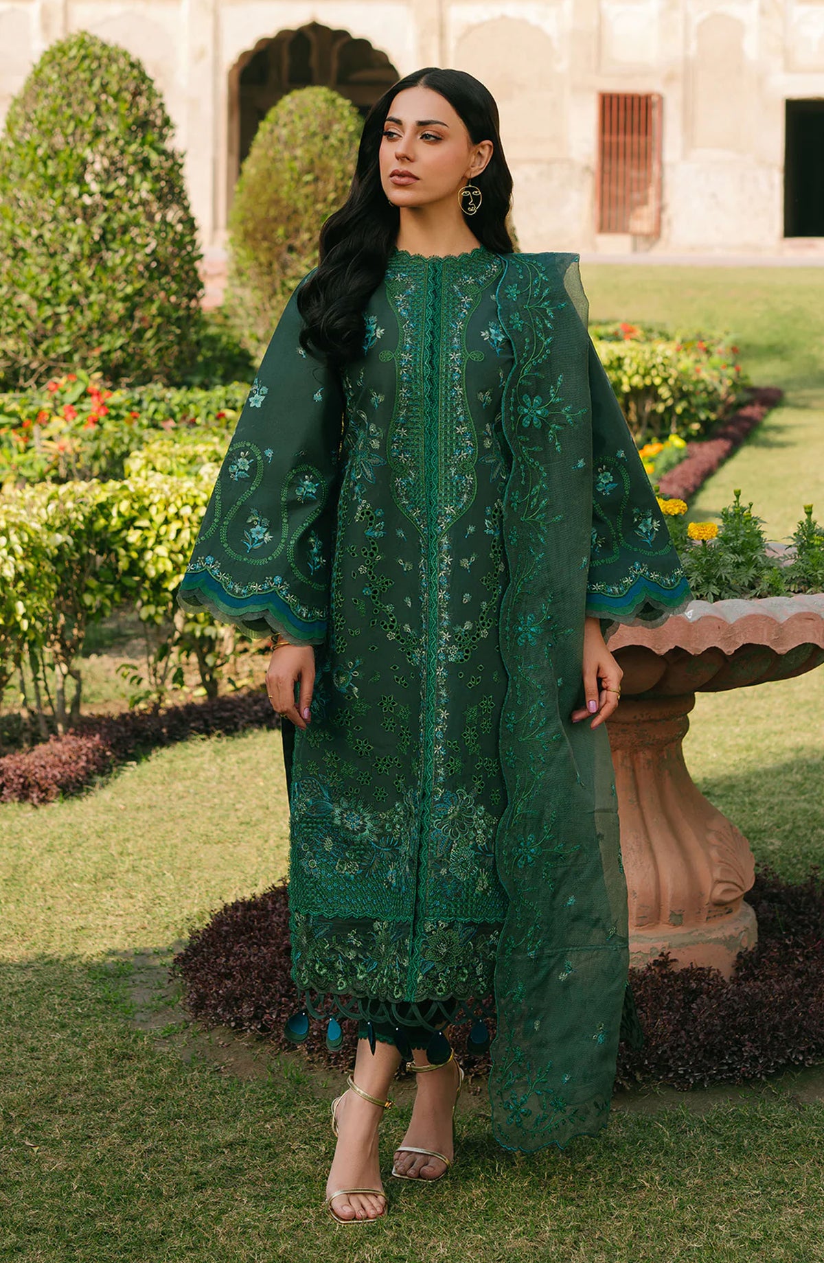 Sarang by Fiona Embroidered Lawn Unstitched 3 Piece Suit - Mirana - FIO25SL - Green - Summer Collection