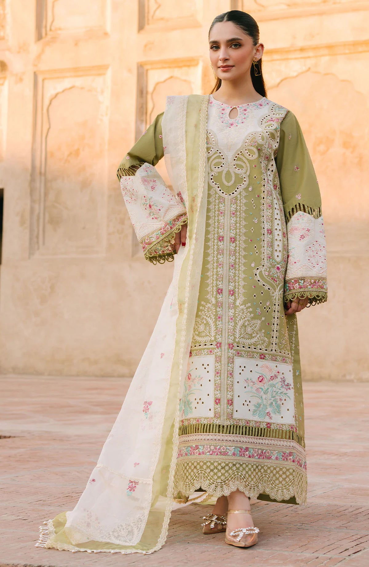 Sarang by Fiona Embroidered Lawn Unstitched 3 Piece Suit - Talia - FIO25SL - Green - Summer Collection