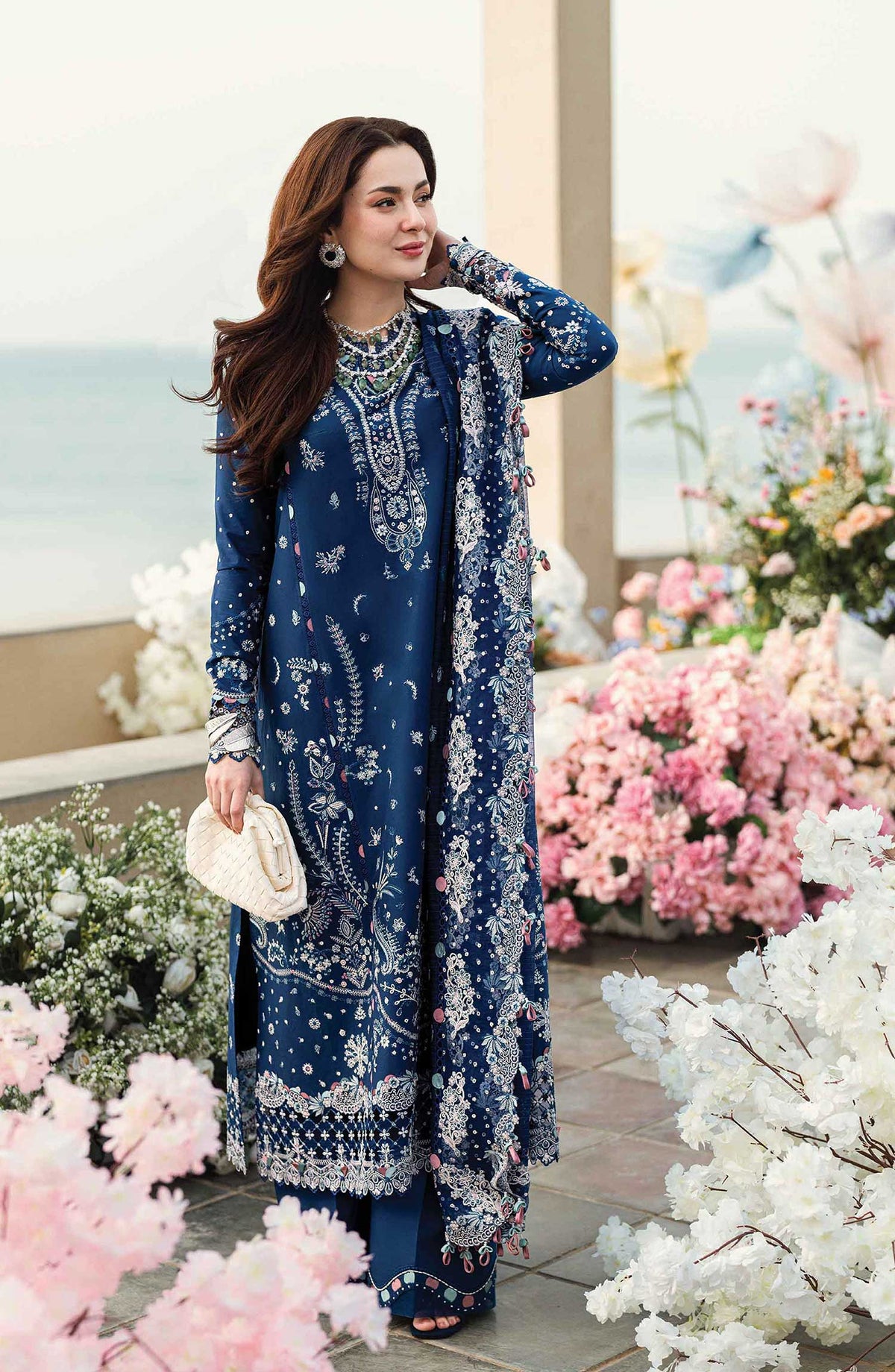 Sahil by Qalamkar Chikankari Lawn Unstitched 3 Piece - FK 05 Aurora - Q25S - Summer Collection