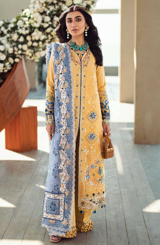 Sahil by Qalamkar Chikankari Lawn Unstitched 3 Piece - FK 06 Natalie - Q25S - Summer Collection