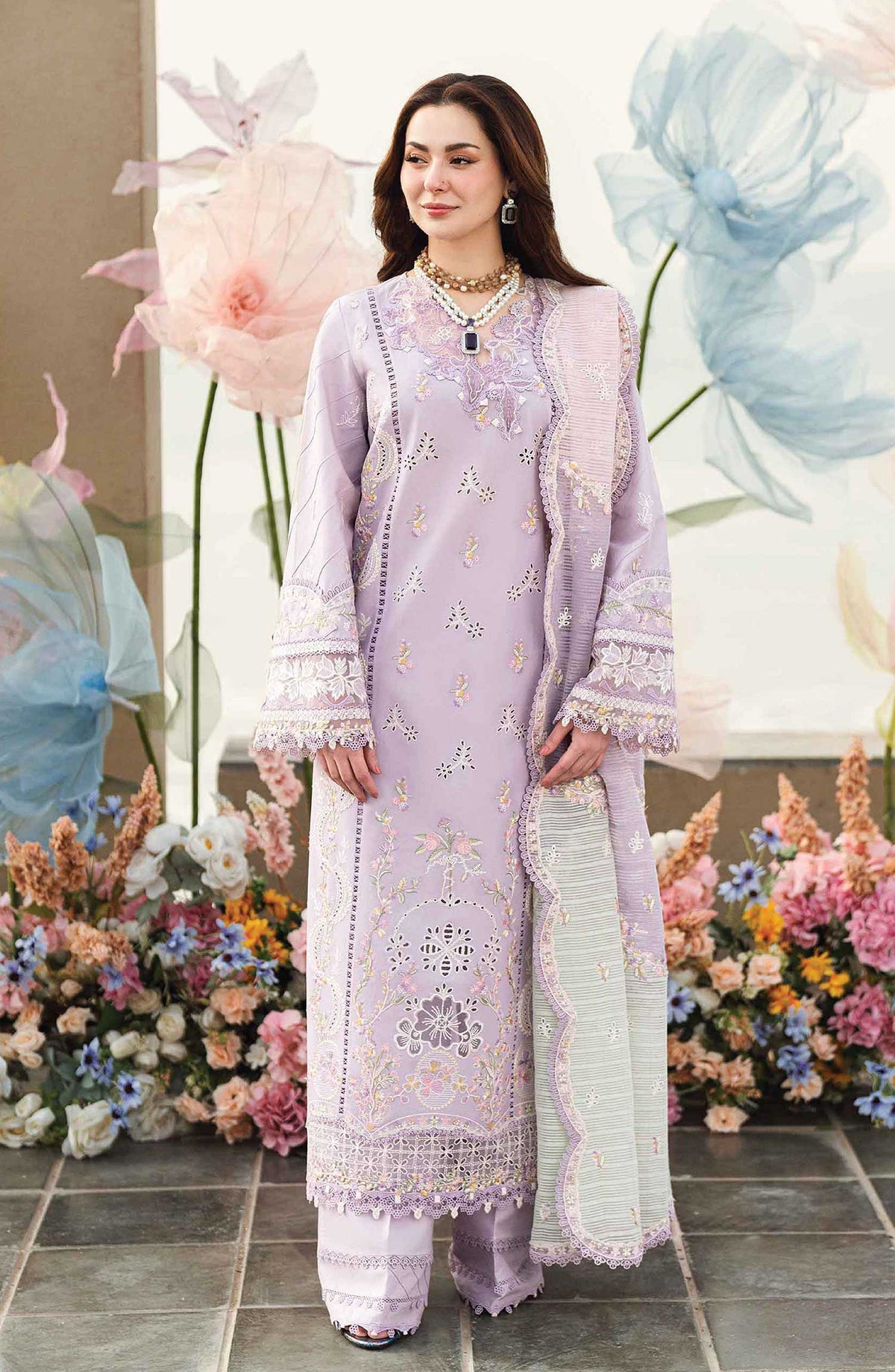 Sahil by Qalamkar Chikankari Lawn Unstitched 3 Piece - FK 09 Evelyn - Q25S - Summer Collection