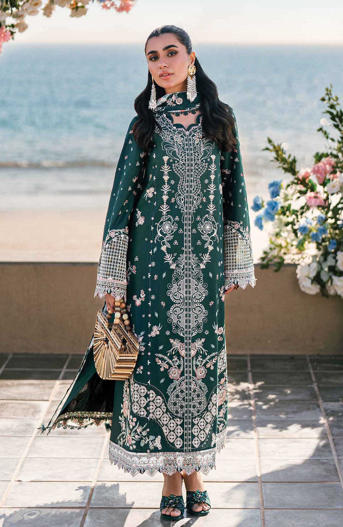 Sahil by Qalamkar Chikankari Lawn Unstitched 3 Piece - FK 13 Eliza - Q25S - Summer Collection