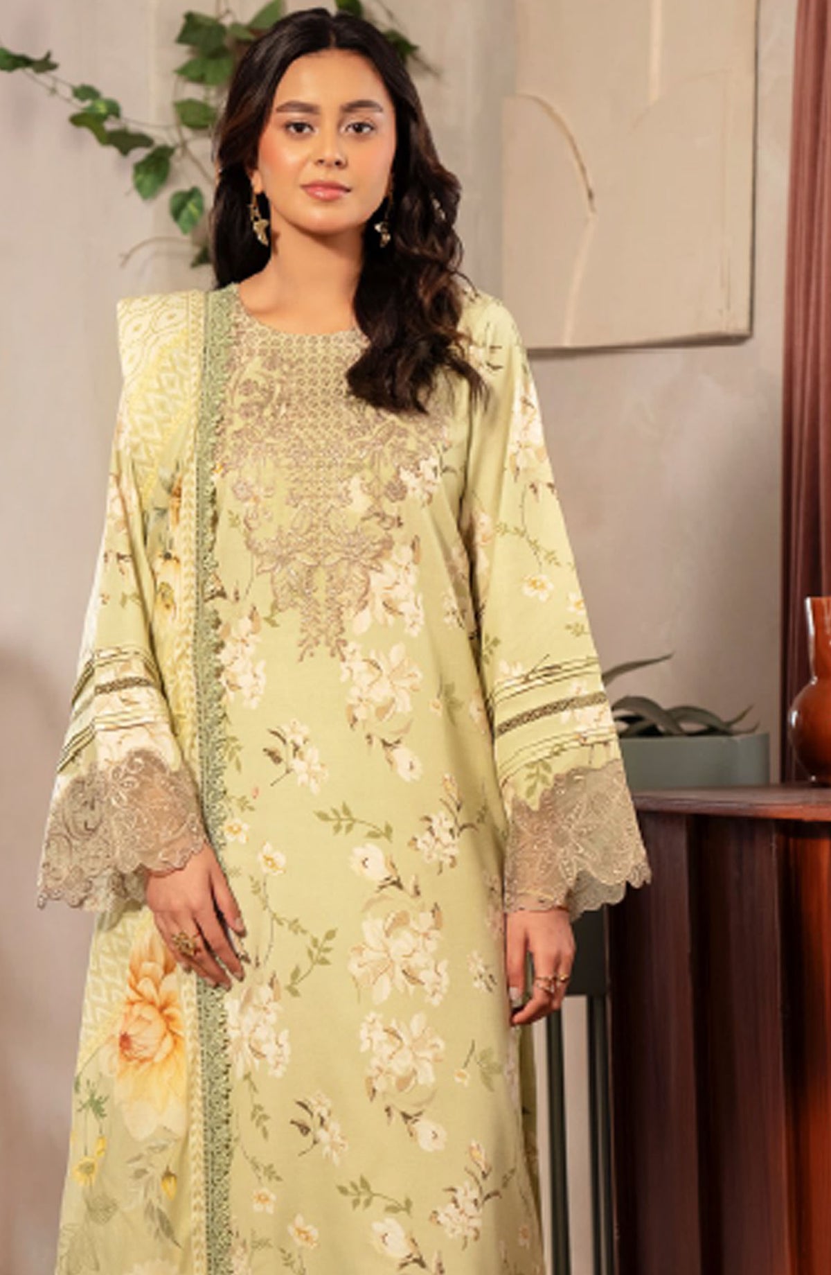 Zync by Florent Embroidered Lawn Unstitched 3 Piece Suit - FL-04 - FL25ZL - Green - Summer Collection