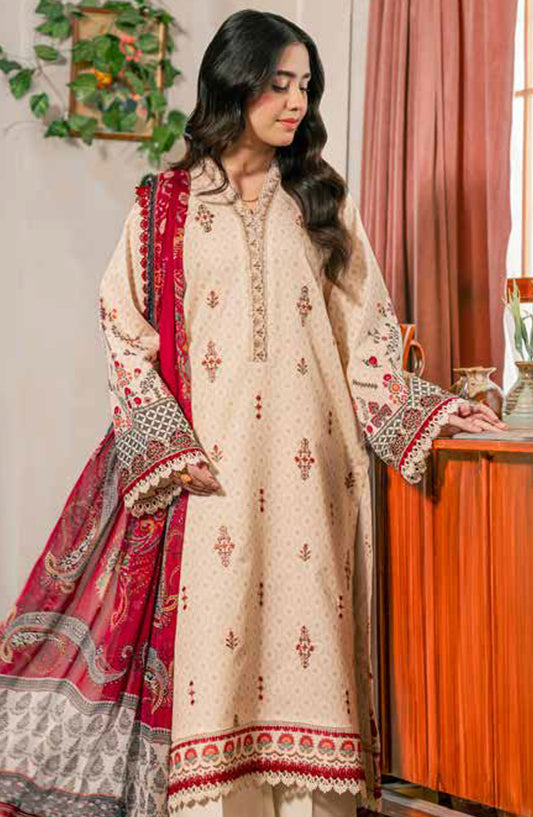 Zync by Florent Embroidered Lawn Unstitched 3 Piece Suit - FL-05 - FL25ZL - Beige - Summer Collection
