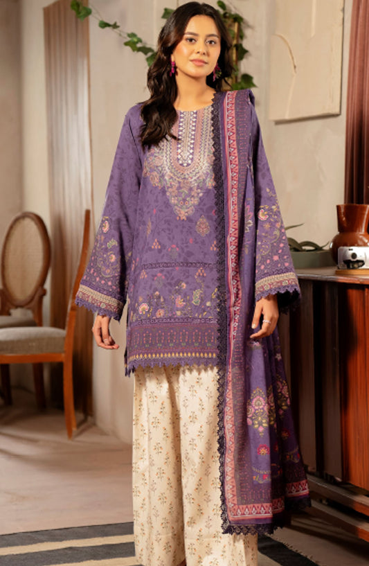 Zync by Florent Embroidered Lawn Unstitched 3 Piece Suit - FL-06-A - FL25ZL - Purple - Summer Collection