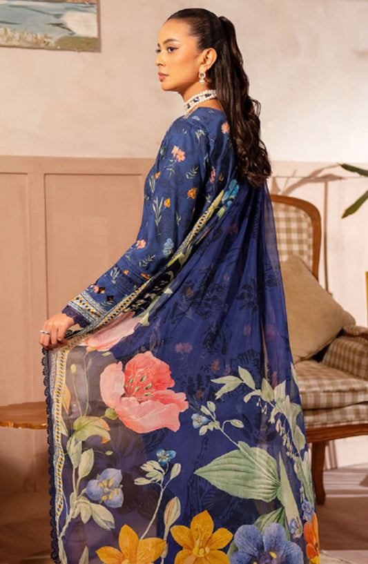 Zync by Florent Embroidered Lawn Unstitched 3 Piece Suit - FL-08-A - FL25ZL - Blue - Summer Collection