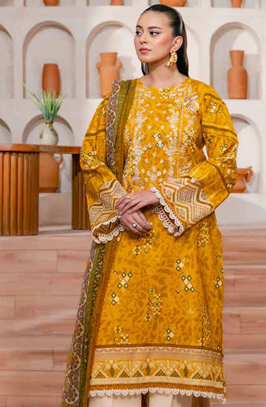 Zync by Florent Embroidered Lawn Unstitched 3 Piece Suit - FL-11-B - FL25ZL - Yellow - Summer Collection