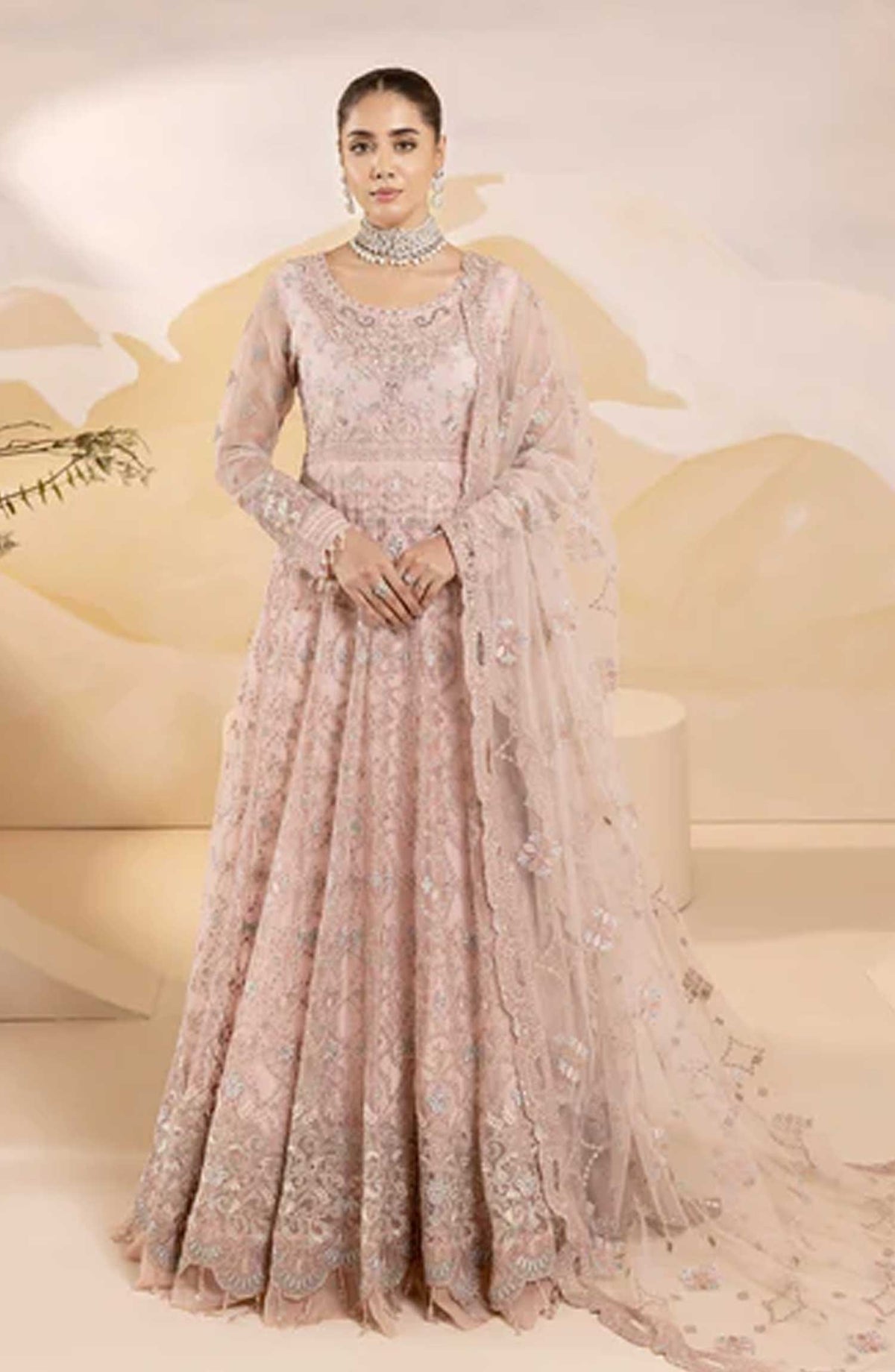 Lamisah Luxury Chiffon Unstitched Collection By Lavish Premium - Flamingo